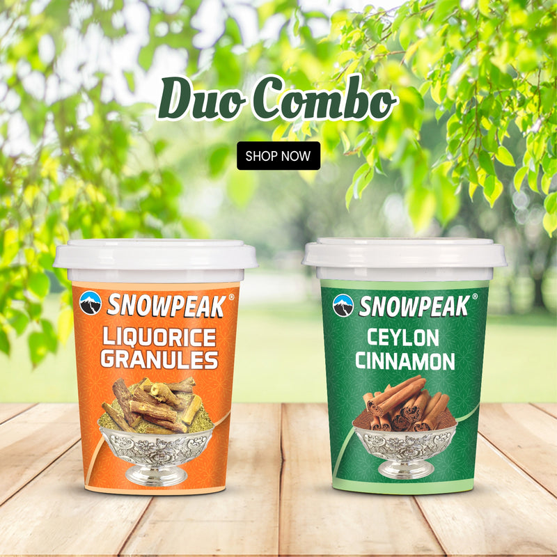 Snowpeak Combo of Liquorice (Mulethi) Granules (50g) and Ceylon Cinnamon (40g)