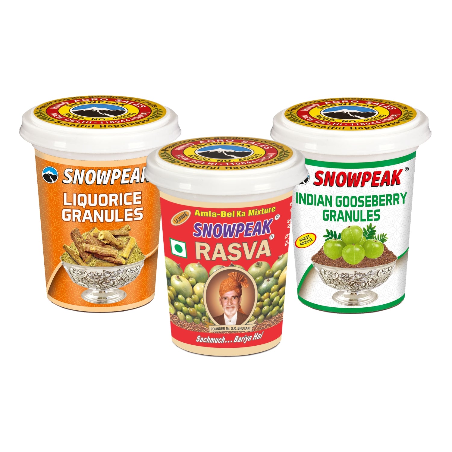Snowpeak Combo of Rasva, Liquorice (Mulethi) & Amla Granules (3 X 50g)
