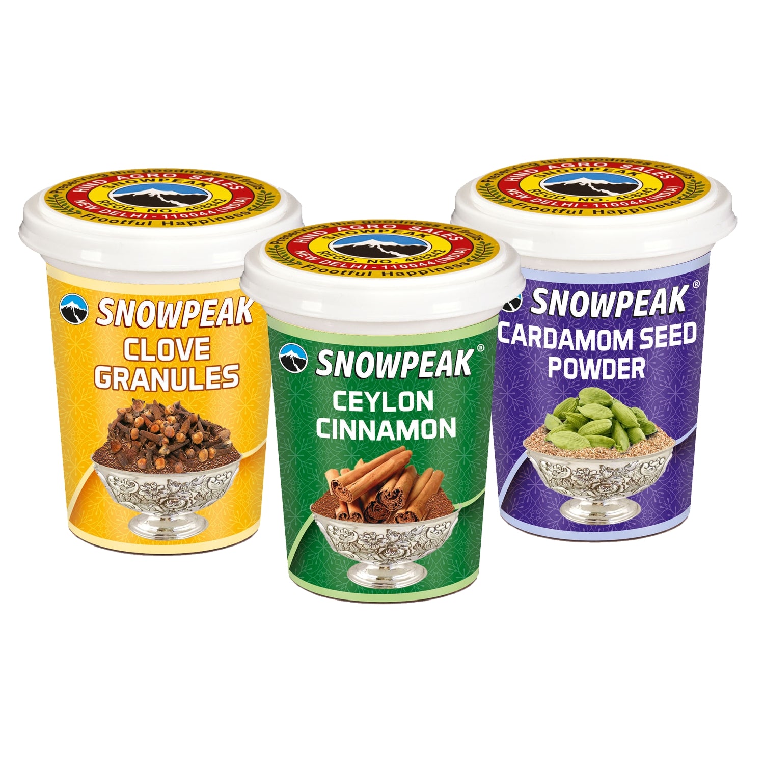 Snowpeak Combo of Cardamom Powder (50g), Clove Granules (50g) & Ceylon Cinnamon (40g)