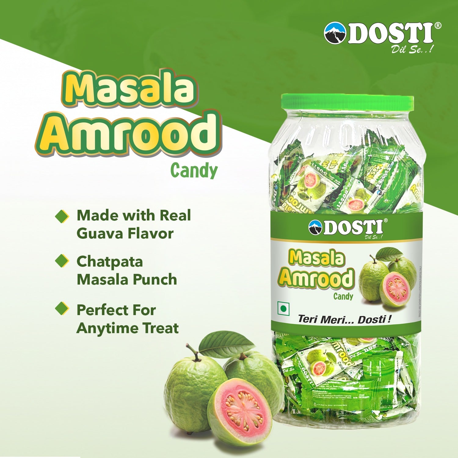 Dosti Masala Amrood Candy – 180 Pieces per Jar | Pack of 2