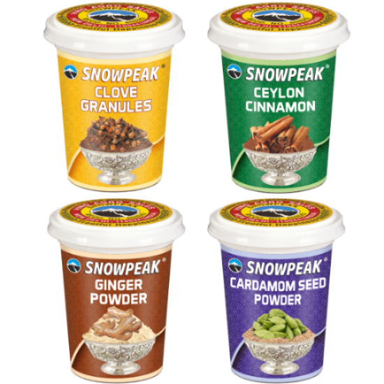 Snowpeak Spices Combo of Cardamom Powder (25g), Clove Granules (25g), Ginger Powder (20g) & Ceylon Cinnamon (20g)