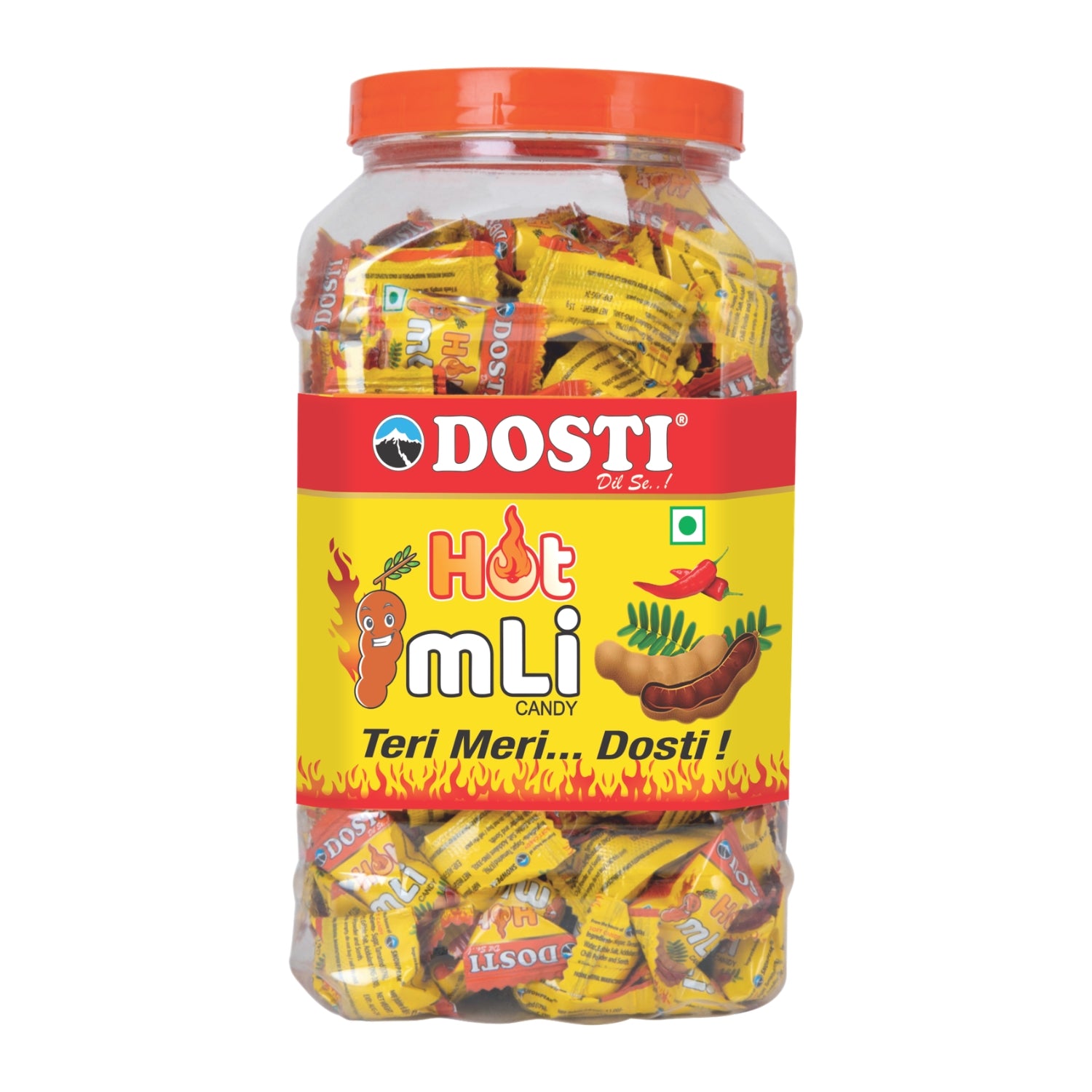 Dosti Hot Imli Candy – Naturally Flavored Khatti Meethi Tamarind Candy | 220 Pieces