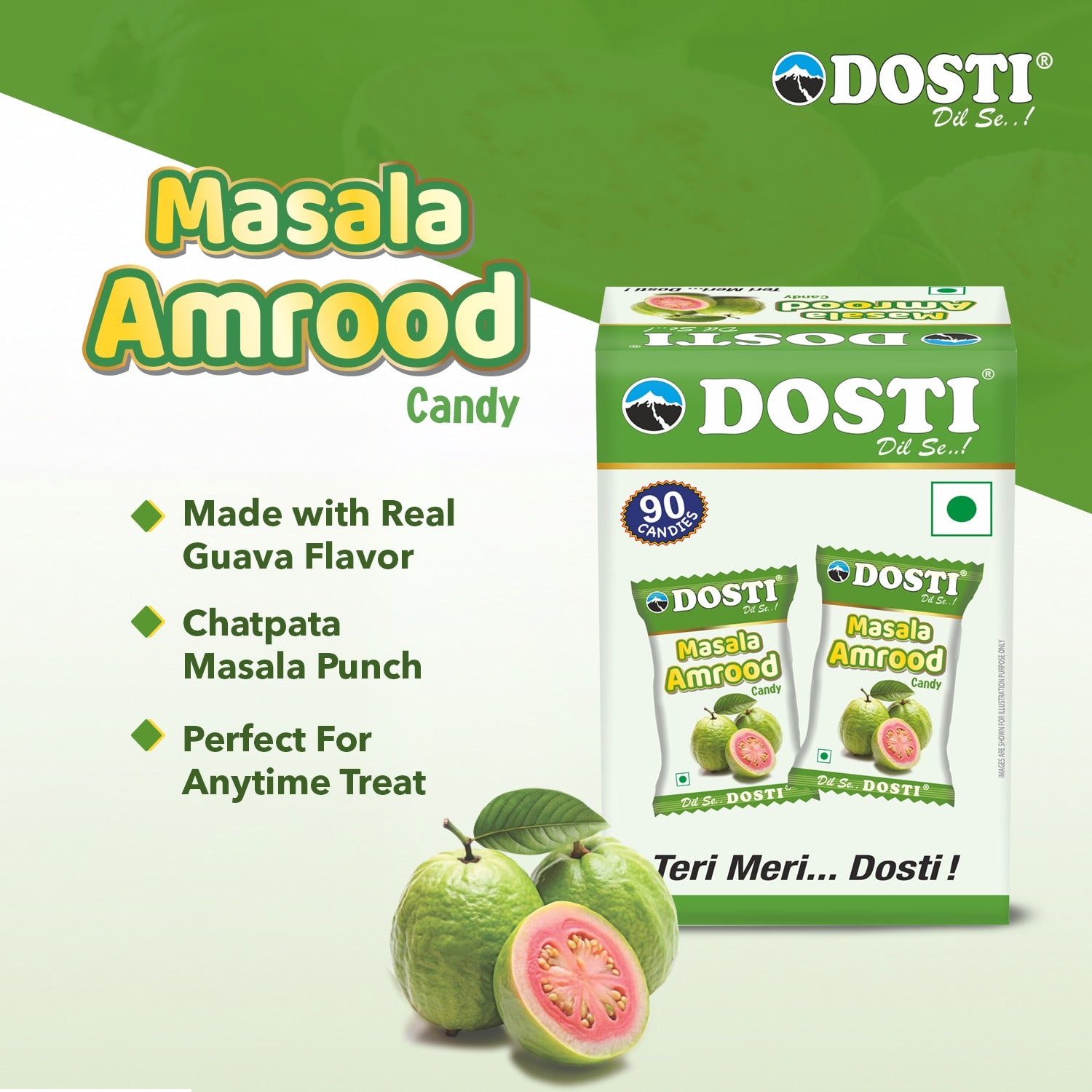 Dosti Masala Amrood Candy – 90 Pieces per Box | Pack of 3