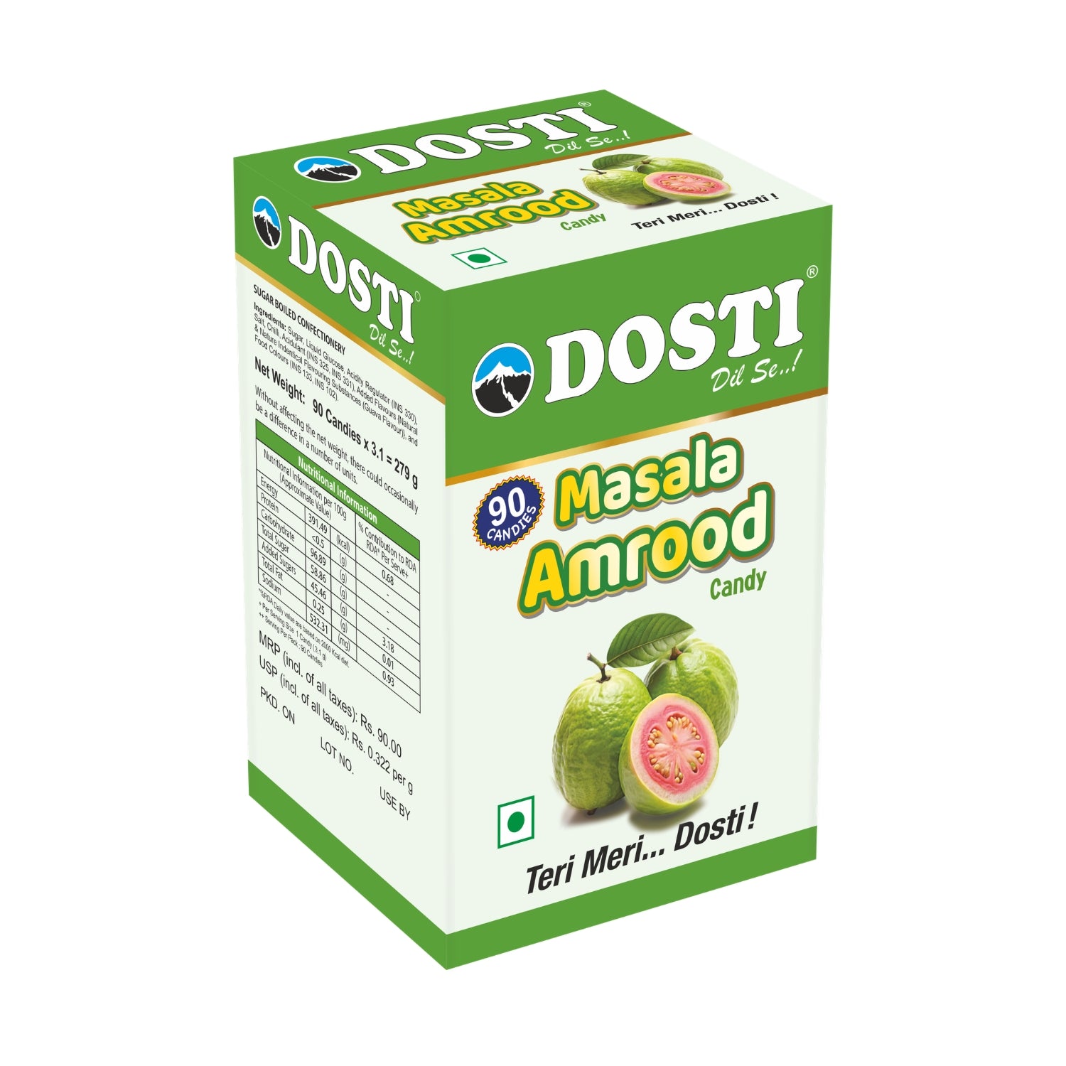 Dosti Masala Amrood Candy – 90 Pieces per Box | Pack of 3