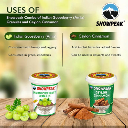 Snowpeak Combo of Amla Granules (50g) & Ceylon Cinnamon (40g)