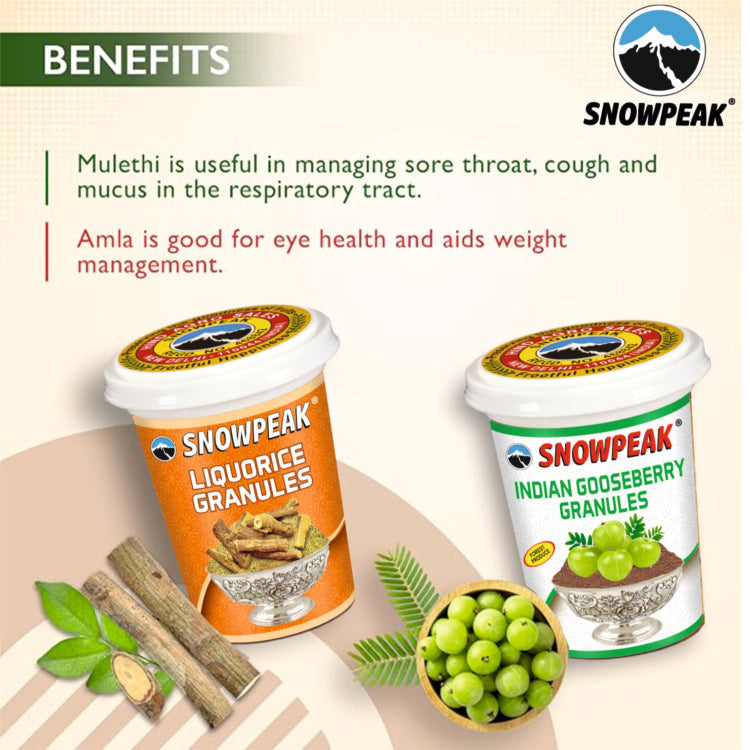 Snowpeak Combo of Amla and Liquorice (Mulethi) Granules (2 X 50g)