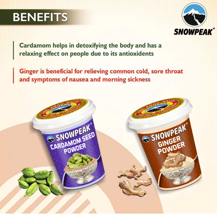 Snowpeak Combo of Cardamom Powder (50g) & Ginger Powder (40g)