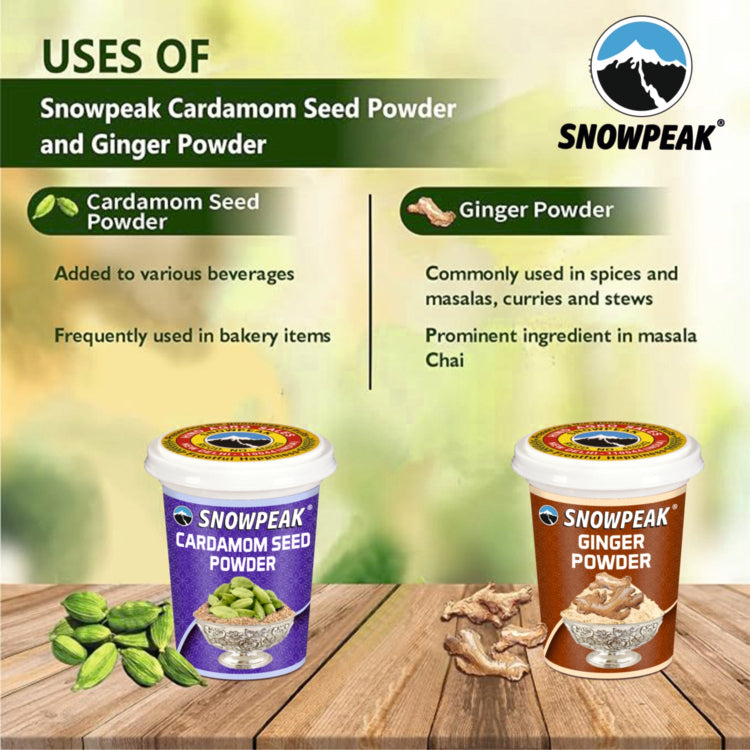 Snowpeak Combo of Cardamom Powder (50g) & Ginger Powder (40g)