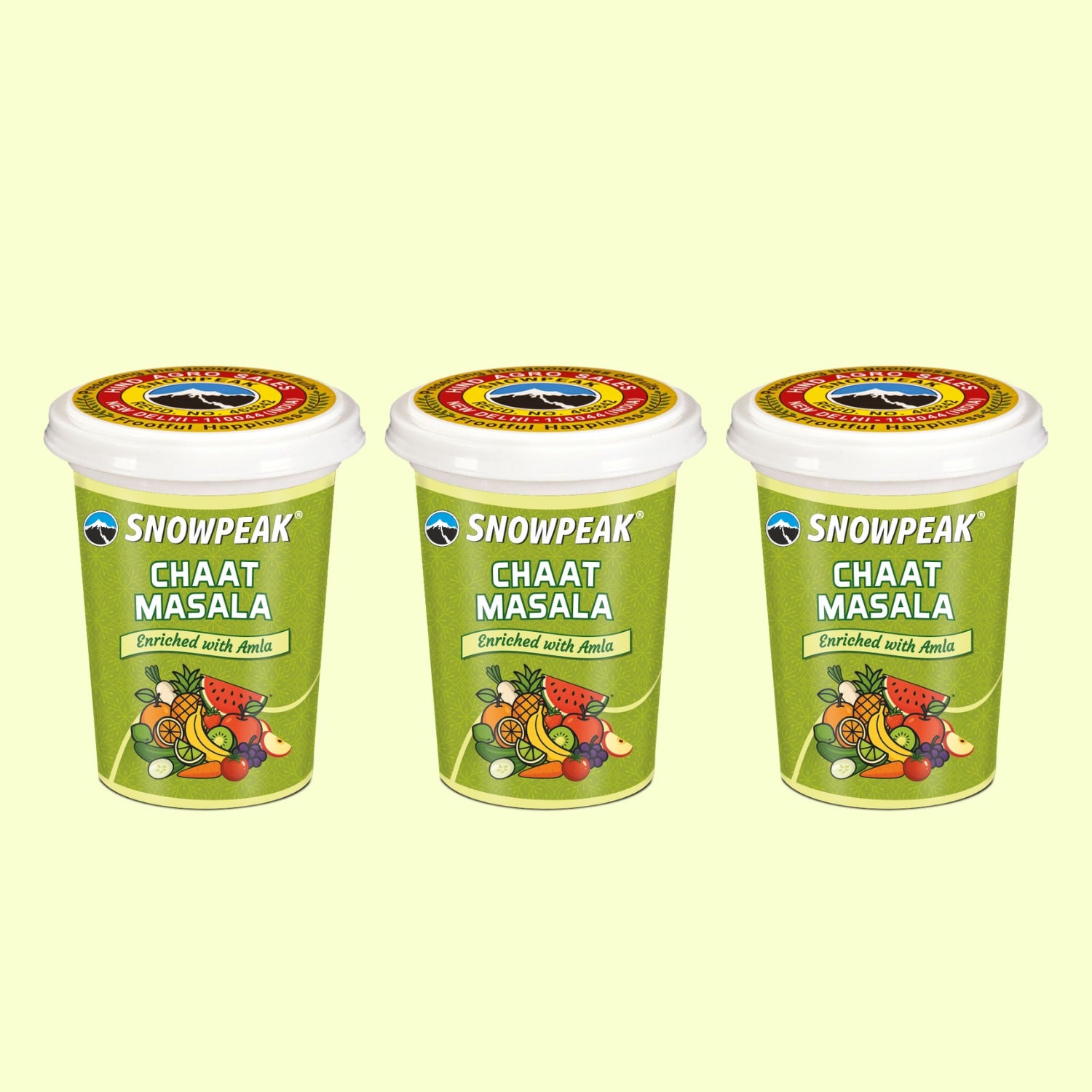Snowpeak Chaat Masala 100g Each (Pack of 3) | Enriched with Amla | Tangy & Flavourful Spice Blend for Fruits, Salads, Snacks & Raita