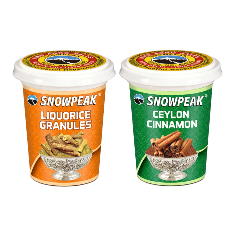 Snowpeak Combo of Liquorice (Mulethi) Granules (50g) and Ceylon Cinnamon (40g)