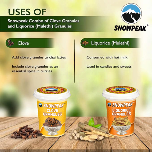 Snowpeak Combo of Liquorice (Mulethi) and Clove Granules (2 X 50g)