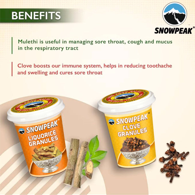 Snowpeak Combo of Liquorice (Mulethi) and Clove Granules (2 X 50g)