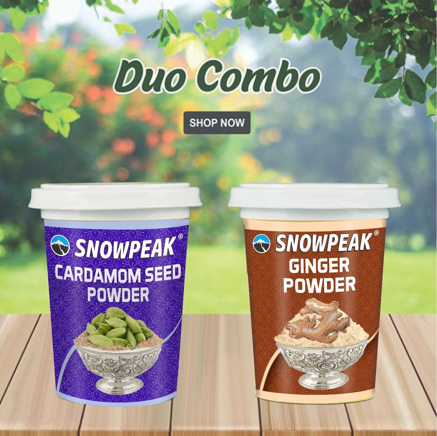 Snowpeak Combo of Cardamom Powder (50g) & Ginger Powder (40g)