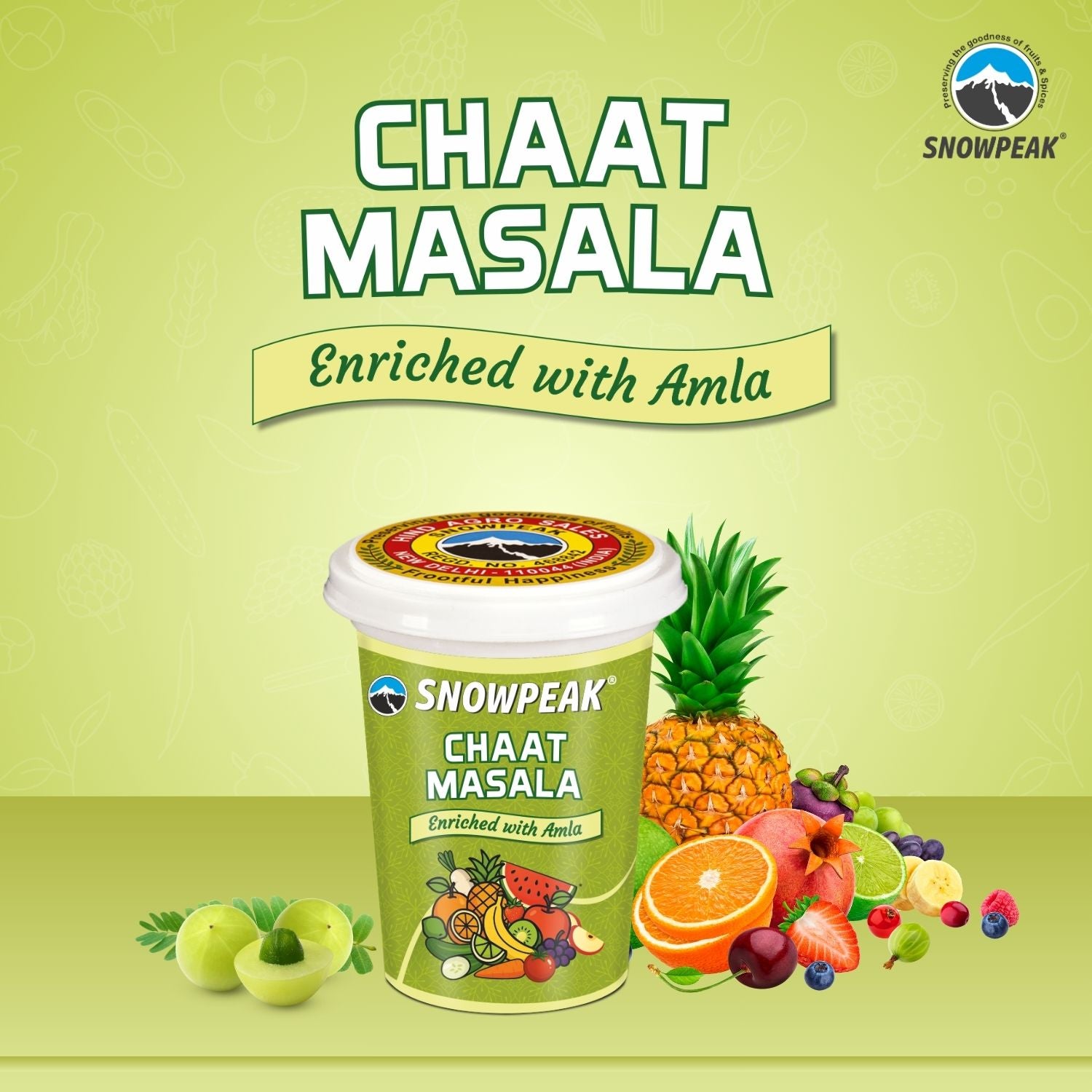 Snowpeak Chaat Masala 100g (1 Pc) & Chai Masala 50g (2 Pcs) | Authentic Indian Spice Combo for Snacks & Tea