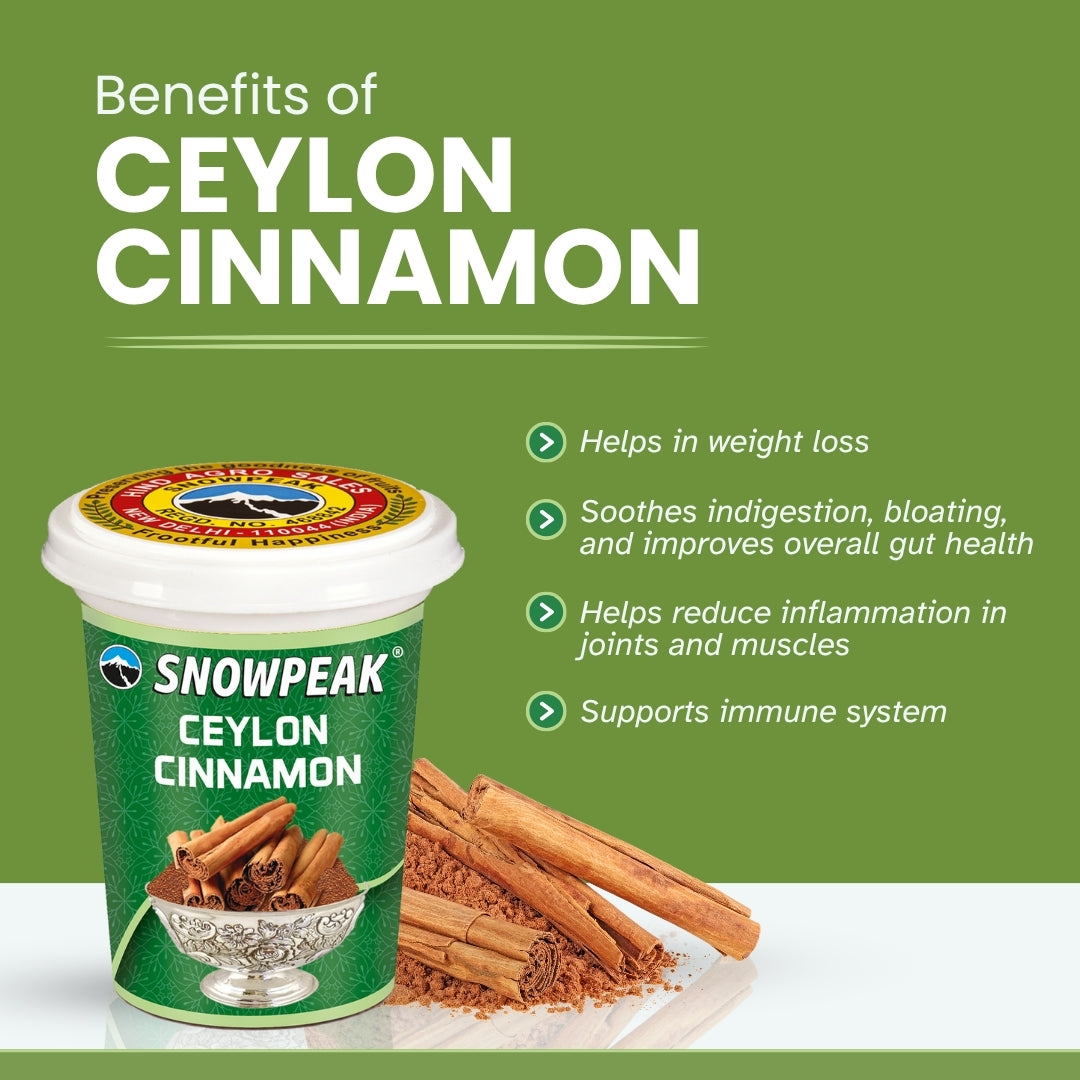 Snowpeak Ceylon Cinnamon Powder (40g) | Pure & Organic Sri Lankan Dalchini | For Tea, Baking & Cooking | No Additives or Preservatives
