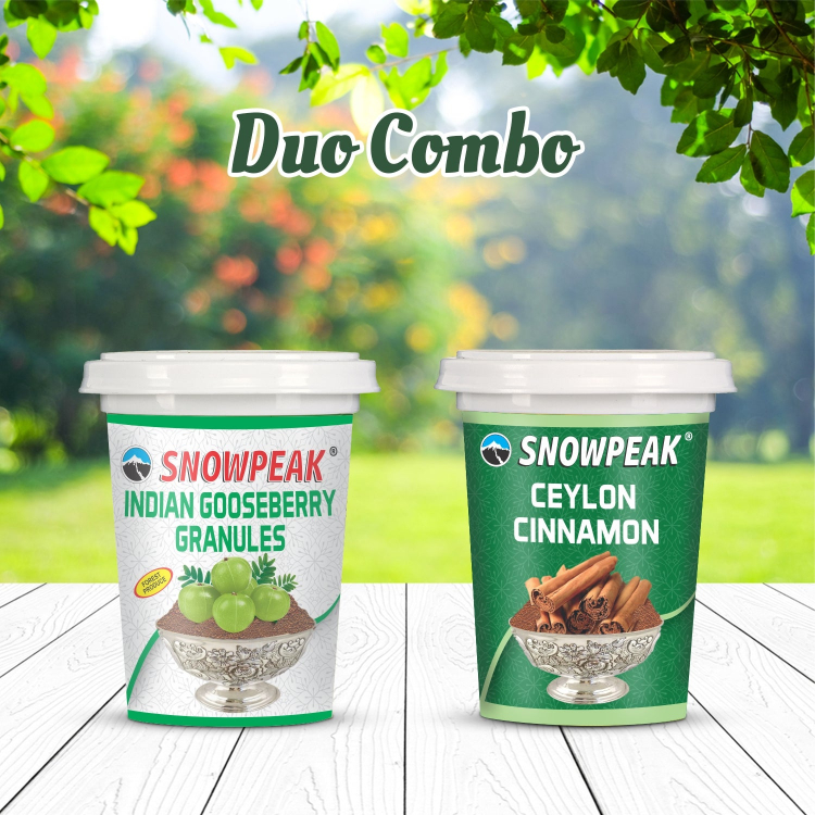 Snowpeak Combo of Amla Granules (50g) & Ceylon Cinnamon (40g)