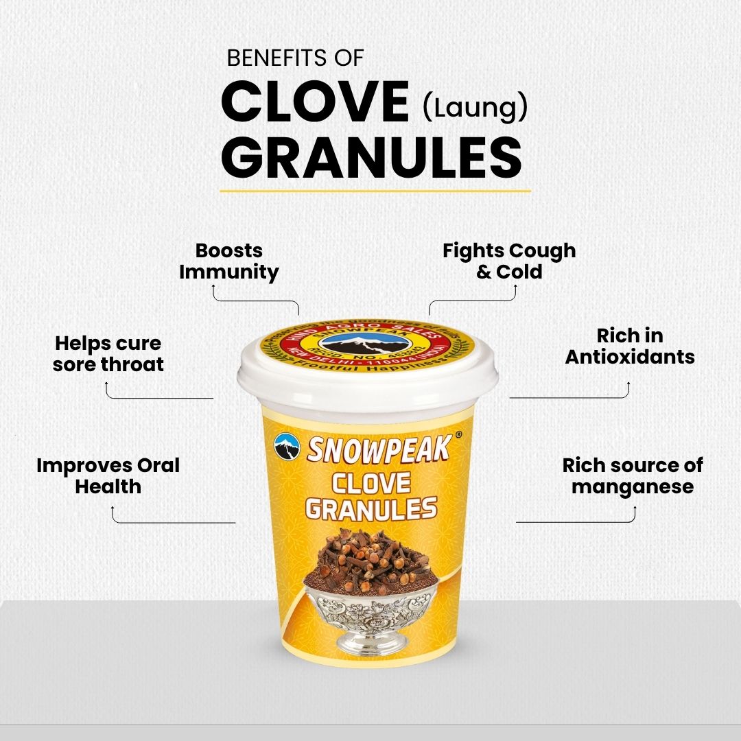 Snowpeak Clove Granules (Laung, Lavang) – 50g | Natural & Pure | Strong Aroma & Authentic Flavor | No Additives or Colors | For Cooking, Kadha & Chai