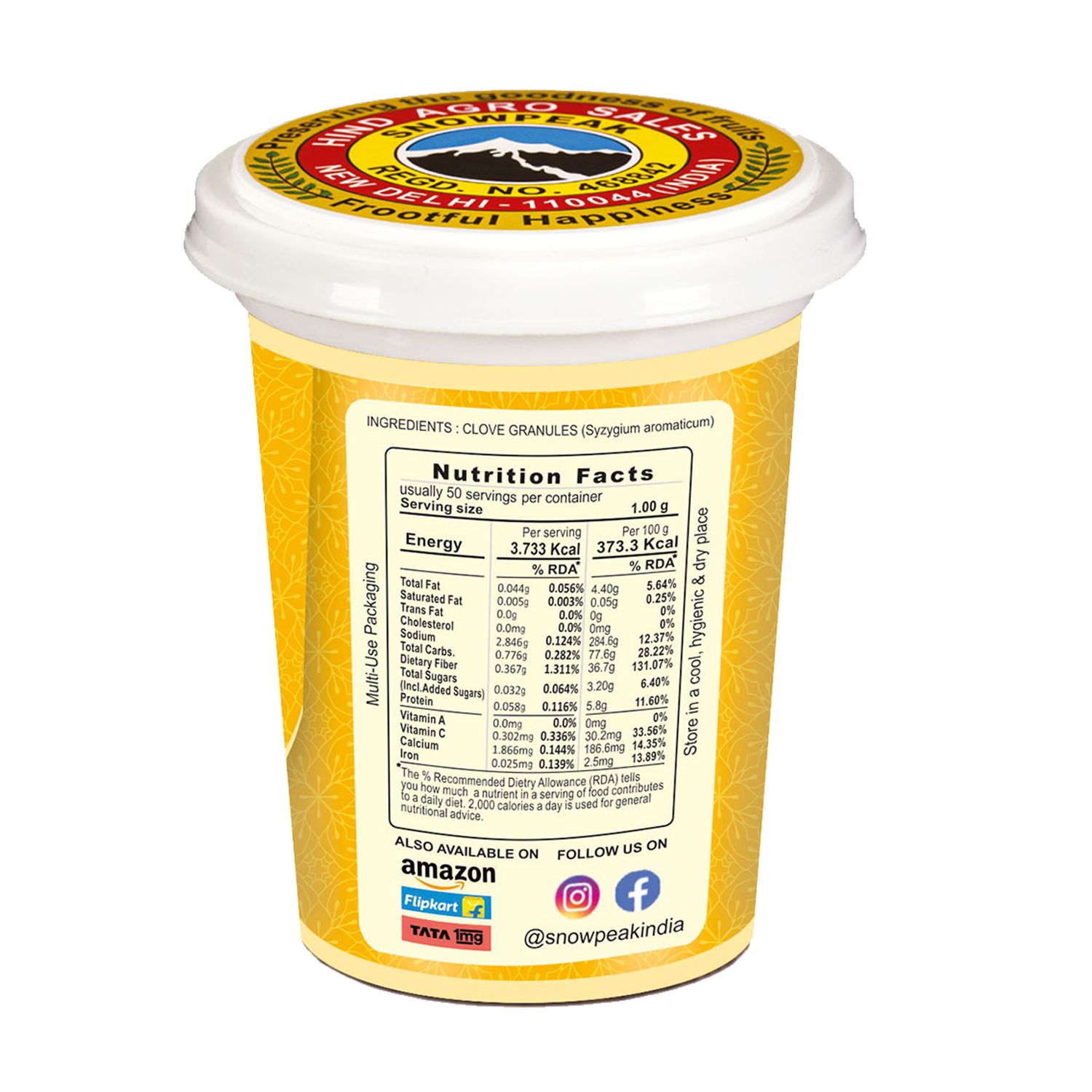 Snowpeak Combo of Clove Granules (50g) & Ceylon Cinnamon (40g)