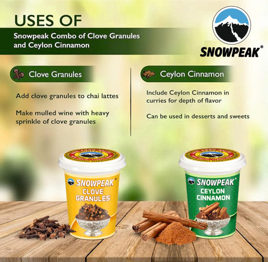 Snowpeak Combo of Clove Granules (50g) & Ceylon Cinnamon (40g)