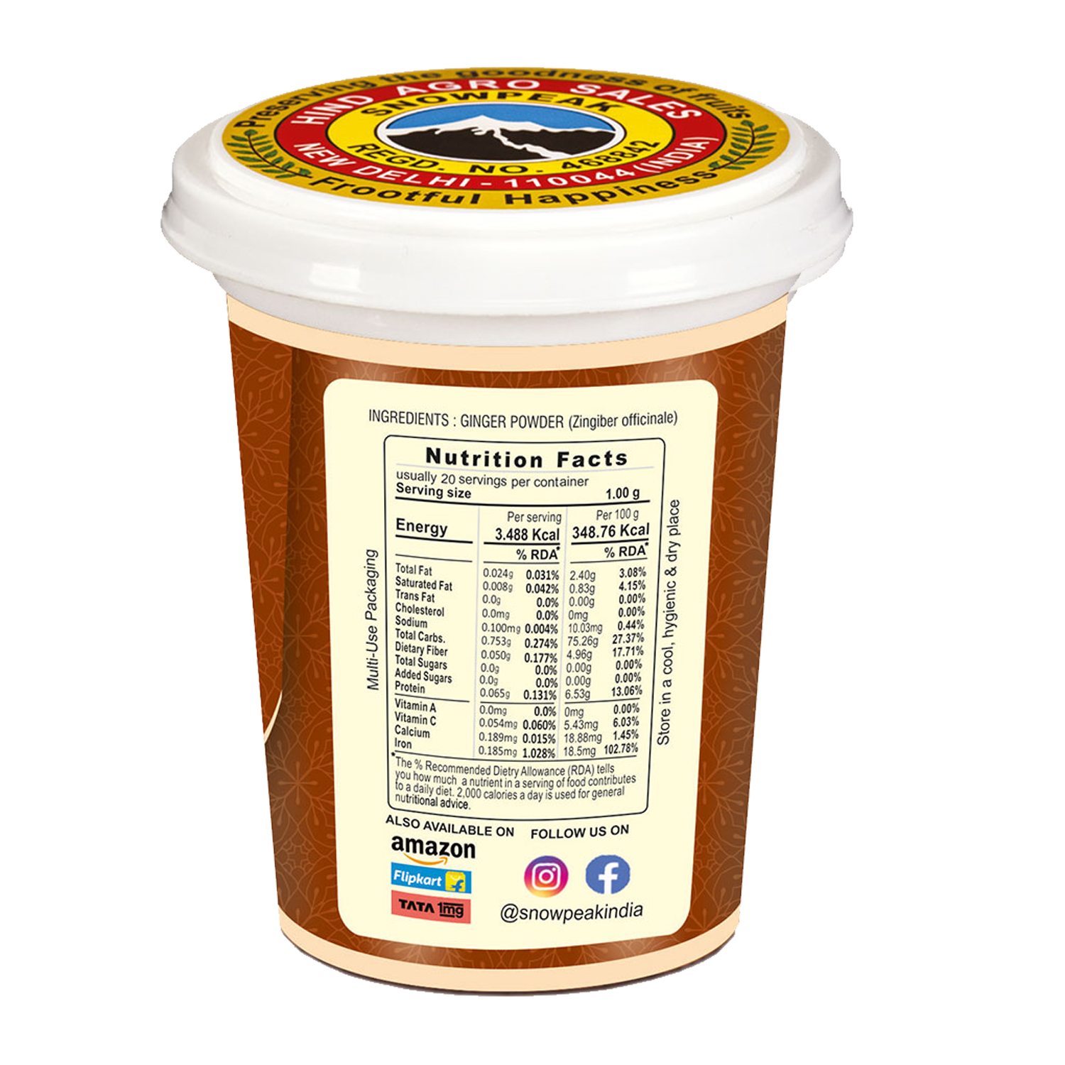 Snowpeak combo of Ginger Powder (2 x 20g)