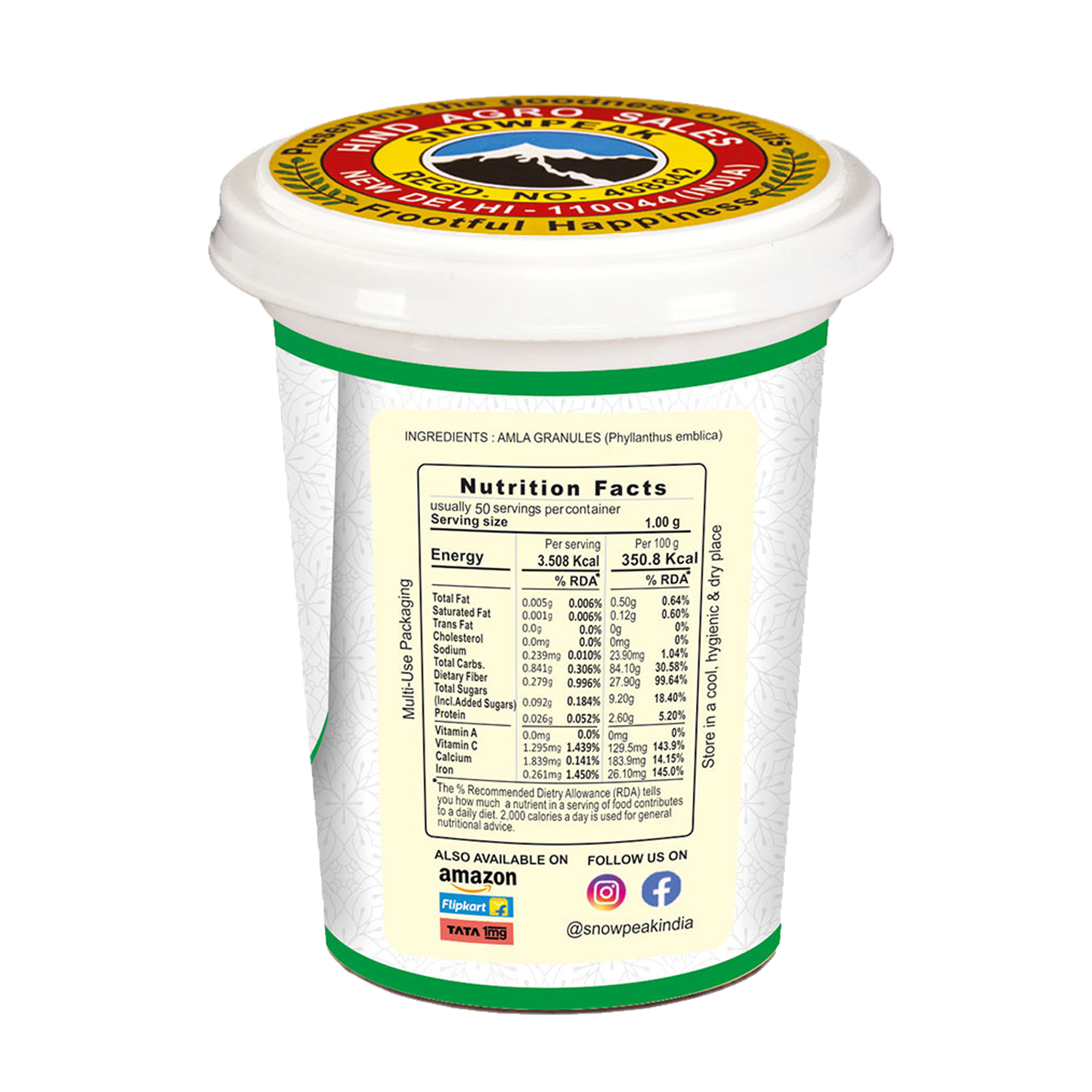 Snowpeak Combo of Amla and Liquorice (Mulethi) Granules (2 X 50g)