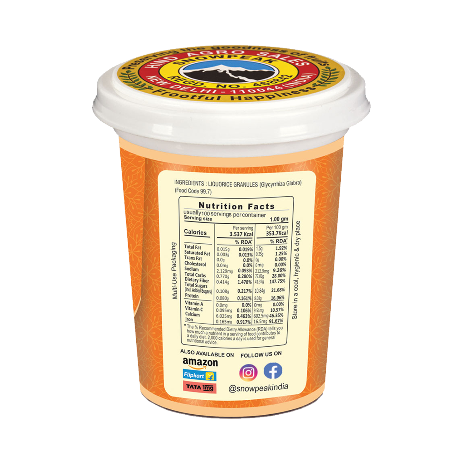 Snowpeak Combo of Liquorice (Mulethi) Granules (3 X 100g)