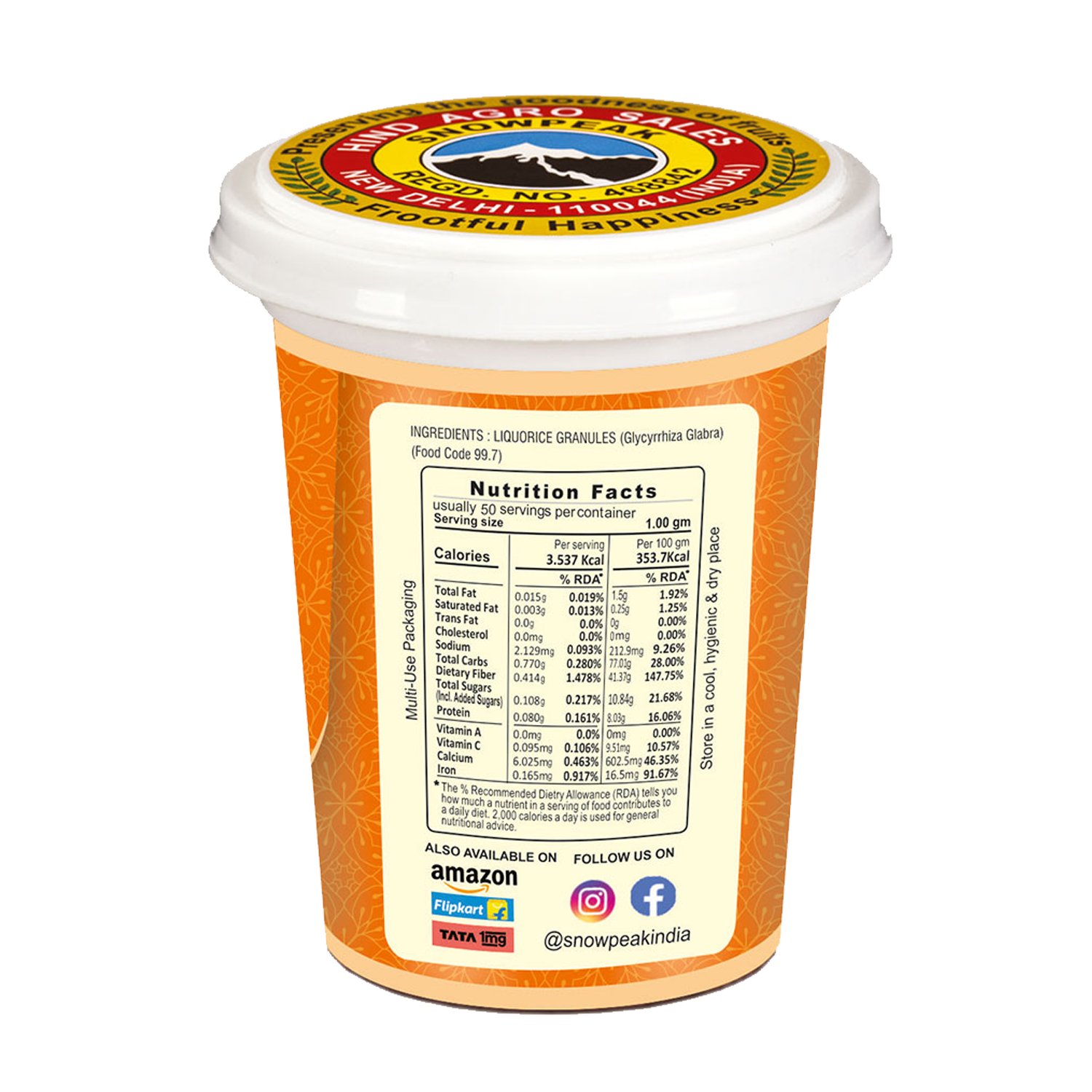 Snowpeak Combo of Amla and Liquorice (Mulethi) Granules (2 X 50g)