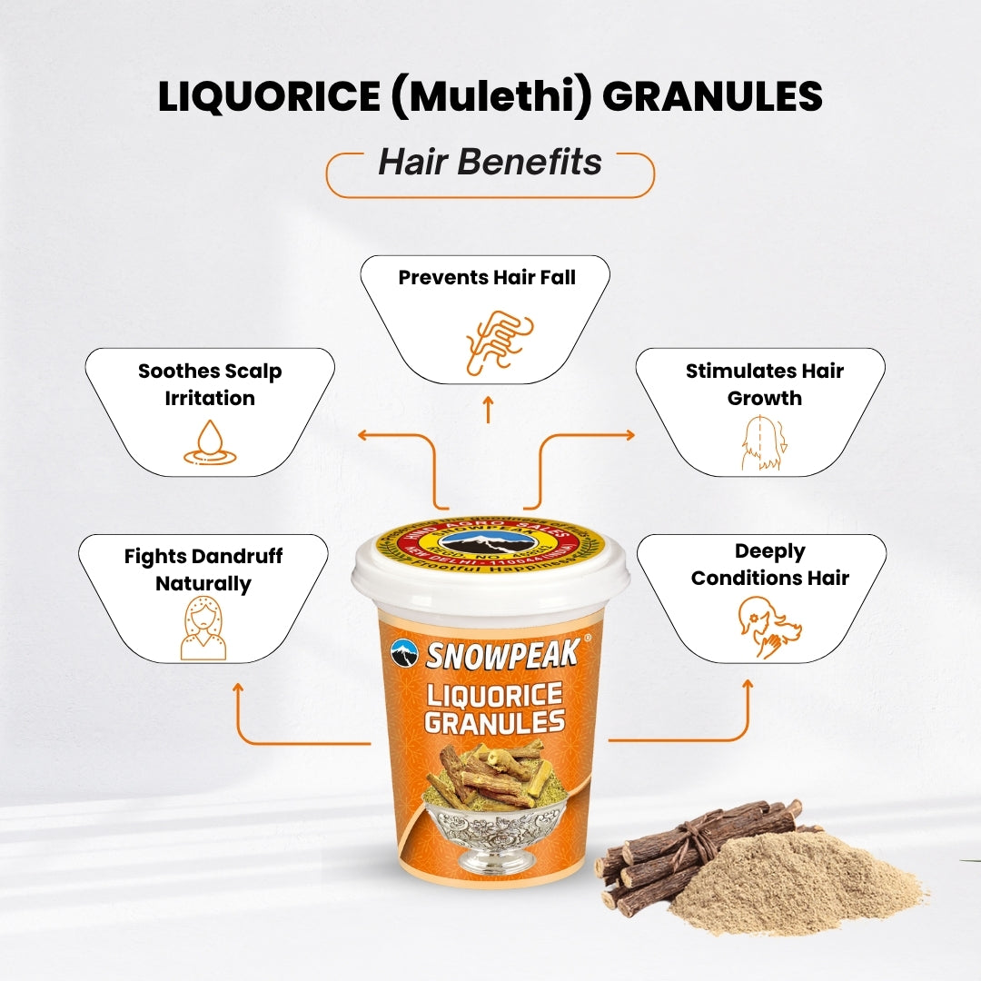 Snowpeak Liquorice (Mulethi) Granules (100g) | Yashtimadhu for Throat, Skin, Hair & Immunity | Natural & Pure