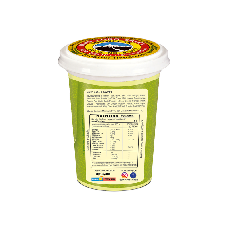 Snowpeak Chaat Masala 100g Each (Pack of 3) | Enriched with Amla | Tangy & Flavourful Spice Blend for Fruits, Salads, Snacks & Raita
