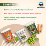 Snowpeak Combo of Liquorice (Mulethi) Granules (50g), Amla Granules (50g) & Ceylon Cinnamon (40g)