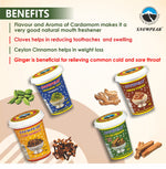 Snowpeak Spices Combo of Cardamom Powder (50g), Clove Granules (50g), Ginger Powder (40 g) & Ceylon Cinnamon (40g)