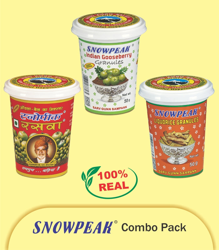 Snowpeak Combo of Rasva, Liquorice (Mulethi) & Amla Granules (3 X 50g)